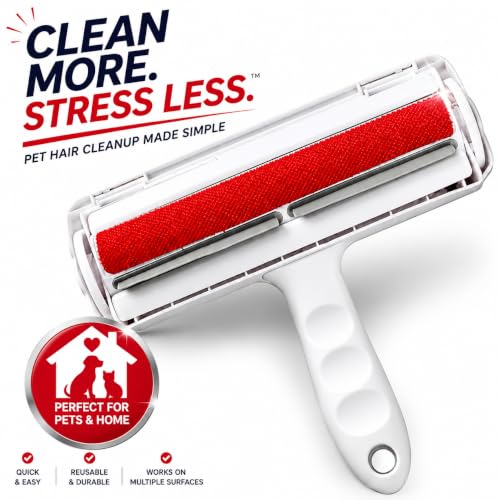 Pet Hair Remover Roller for Dogs and Cats, Reusable Self-Cleaning Lint Roller for Furniture, Couch, Carpet, Bedding and Clothing, No Refills or Batteries Required