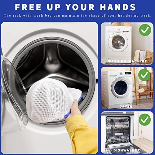 Hat Washer Cage for Washing Machine, Baseball Cap Washing Cage - color: Foldable Sapphire 1pcs
