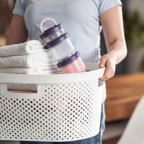 Portable Laundry Detergent Dispenser with Handle, 4 in 1, Purple - color: Purple, size: 160+420+420+600ml