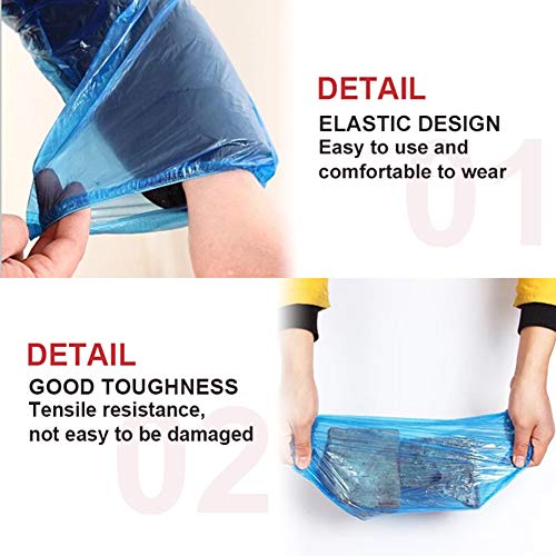 Greenour 100/1000/2000 Pack Disposable Waterproof Arm Sleeves, 16" Blue