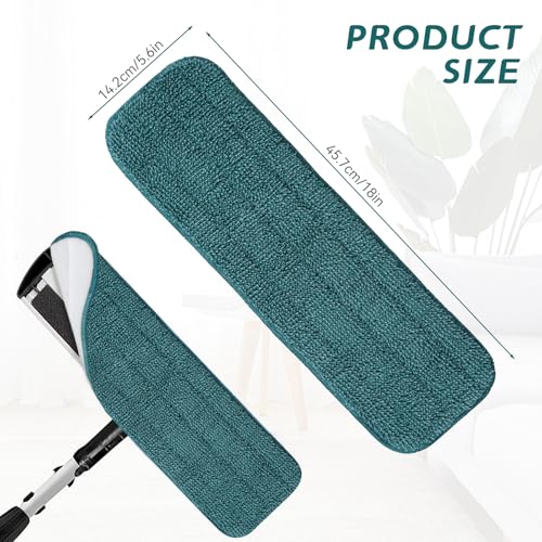 Replacement Mop Pads Fit for Rubbermaid Commercial 18" and 17" Mop - 10 Pack Wet & Dry Commercial Cleaning Reusable Refills Fit for Any Microfiber Flat System 18" and 17" - Green - color: 18 Inch-10pack-green