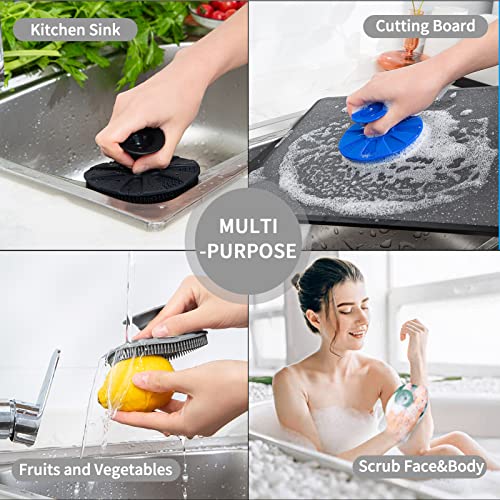 Silicone Dish Scrubber, Non-Scratch Scrub Spong for Washing Dish, Pot, Pan - color: 1pcs Gray