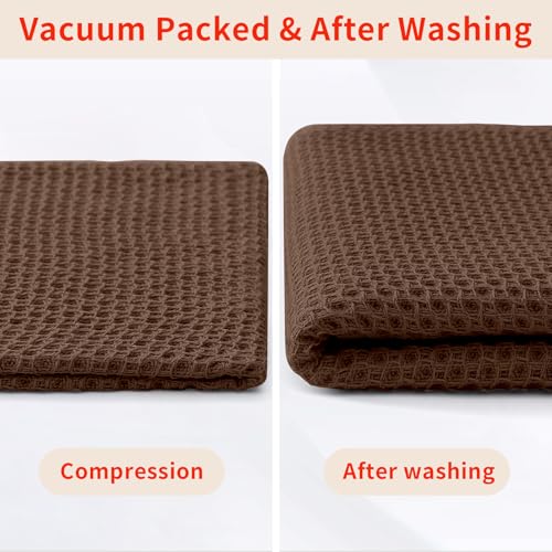 Homaxy 100% Cotton Waffle Weave Kitchen Dish Towels 4-Pack, Coffee - color: Coffee, size: 13 X 28 - 4 Pack