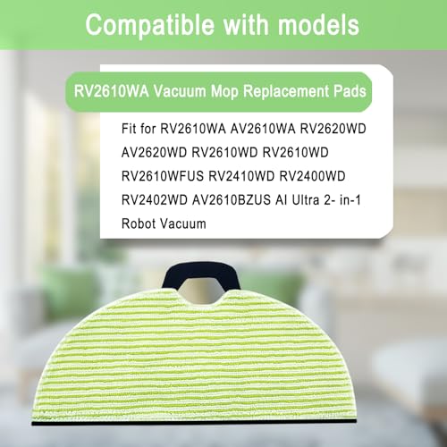 8 Pack RV2610WA Vacuum Mop Replacement Pads for Shark RV2610WA AV2610WA RV2620WD AV2620WD RV2610WD RV2610WD RV2610WFUS RV2410WD AI Ultra 2- in-1 Robot Vacuum Cleaner - color: RV2610WA Mop Pads