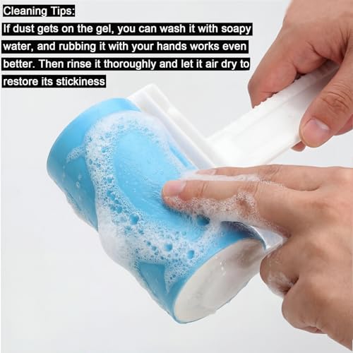 Washable Reusable Lint Roller 3 Pack, Portable Travel Sticky Dog Cat Hair Remover Cleaner with Cover Include Large and Mini Size for Clothes, Pet Hairs, Carseats - size: Medium and mini set