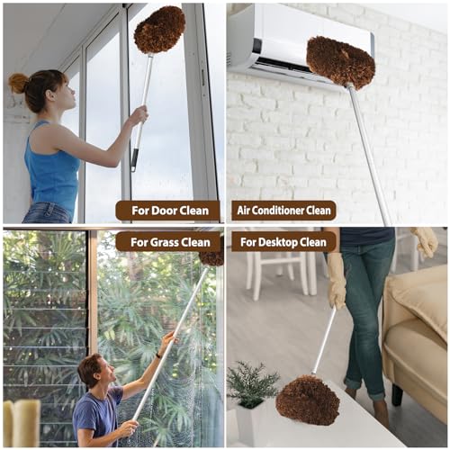 FONUNO Ceiling Fan Cleaner Duster High Ceiling Extended Fan Blade Cleaner - color: Brown