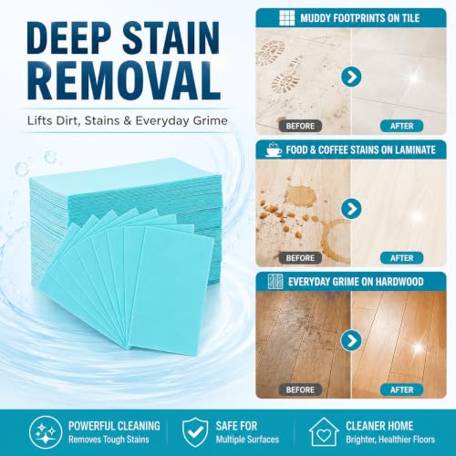 Floor Cleaning Tablets, 200 Pcs Deep Cleaning Floor Sheet Pack,Multi-Surface Floor Cleaning Sheets for Mop,Disposable Mop Pads for Hardwood, Tile, Laminate, Vinyl & More (Blue, 200pcs) - color: Blue, size: 200pcs