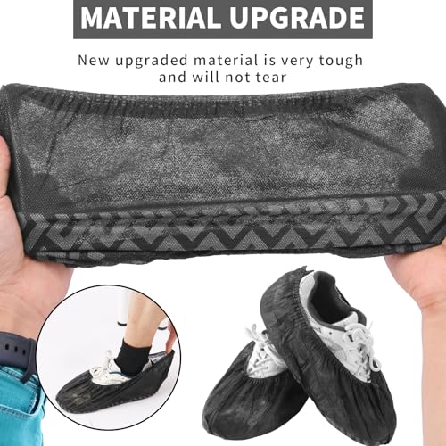 Non-Slip Shoe Covers Disposable, 100 Pack Black, One Size Fits Most Booties - size: Black 100 Pack