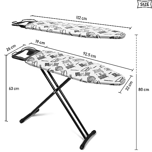 Duwee 12"x36" Ironing Board with Heat Resistant Cover Thicken Felt Pad - color: White