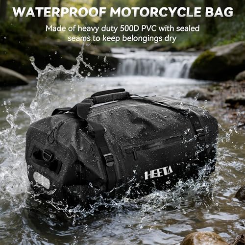 HEETA Waterproof Motorcycle Dry Bag Duffel Luggage Travel Bags, Black 30L - color: Black, size: 30L