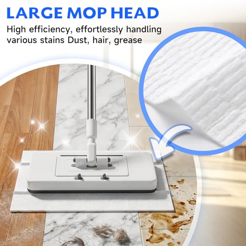 Dry Sweeping Cloths for INWEJIA Hands Free Flat Mop & Swiffer Sweeper – 60 Count, Disposable Duster Refills for Floor Cleaning, Pet Hair, Dust, Dirt on Multi-Surface (Not Include Mop) - size: Large dust mop pads 60 count