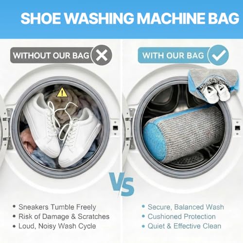 Shoe Washing Machine Bag: 2Pcs Shoe Laundry Bag for Sneakers