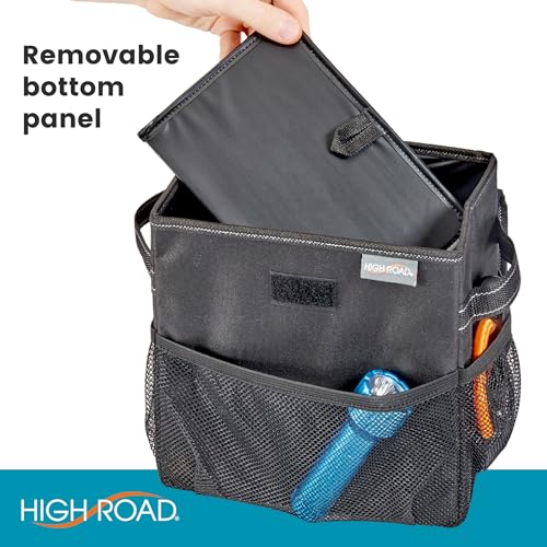 Carganizer Small Car Storage Bin with Lid for Trunk, Front Seat or Backseat - size: 9 × 9 × 6 inches