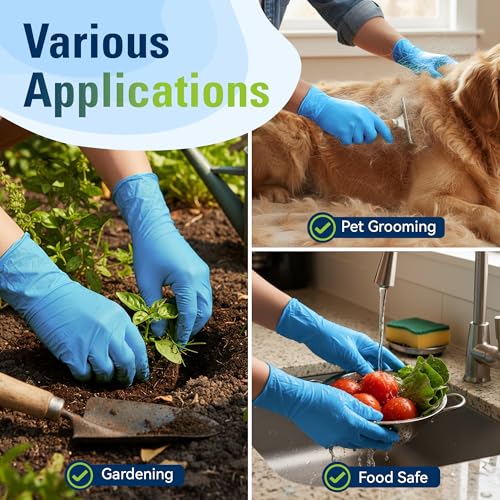 SWIFTLITE Blue Nitrile Gloves Disposable Latex Free, Food Safe - size: Small