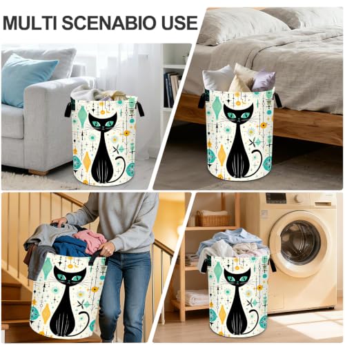 Cat Laundry Basket Waterproof Laundry Hamper Foldable Laundry Bag with Handles for Bedroom, Bathroom, Office, Clothes Storage - color: Cat