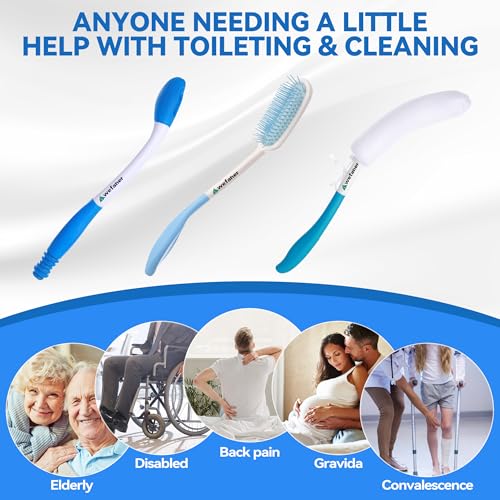 Wefaner Toilet Aids Set for Wiping - Long Handle Butt Wiper