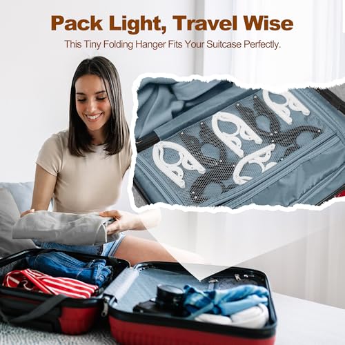 HOUSE DAY Black Travel Hangers with Clips, 10 Pack Foldable Clothes Hangers - color: Black, size: 10 Pack + 10 x Clips + 1 x Storage bag