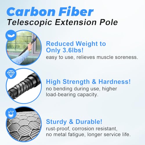 36 Foot High Ceiling Duster Kits with 4.7-30FT Carbon Fiber Extension Pole - style: 30' 5-set pole