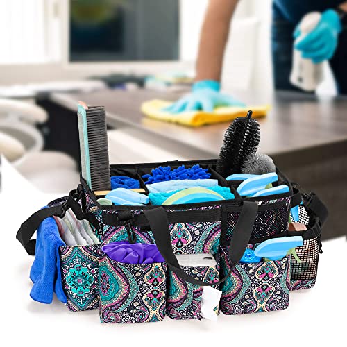 LoDrid Wearable Cleaning Caddy Bag with 4 Foldable Dividers, Totem - color: Totem