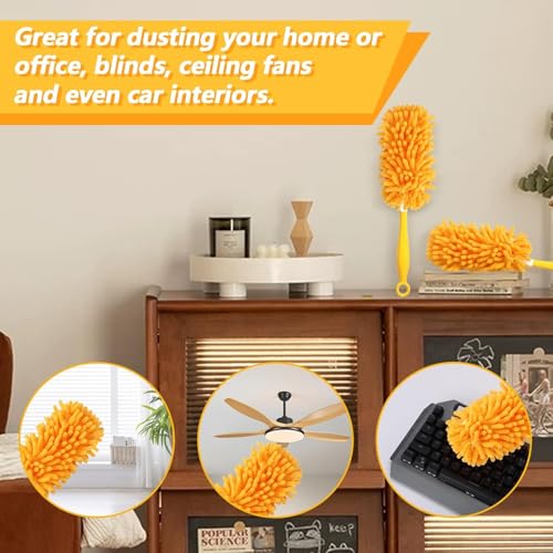 Reusable Duster Refill Compatible with Swiffer Hand Duster Kit - color: 4 Pack(orange)
