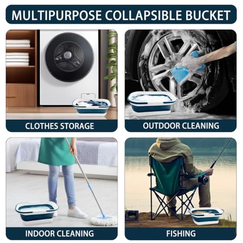 2 Pack Collapsible Plastic Bucket, Large Cleaning Mop Container