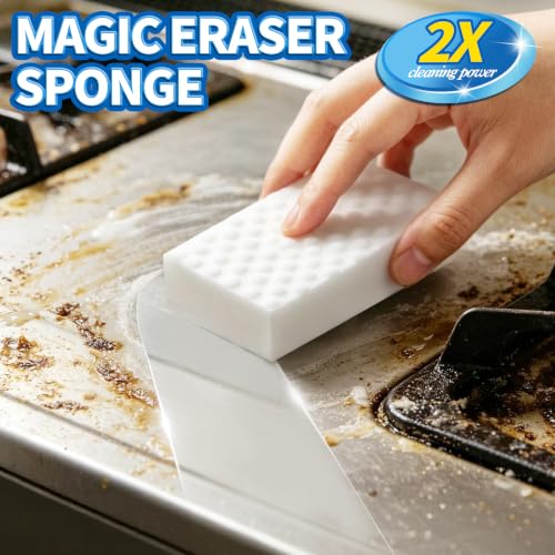 Creatyi 80 PCS Magic Eraser Sponges 2X Density Stronger Magic Cleaning Sponge Suitable for Various Household Cleaning, Including Bathrooms, Shower, Walls,Floors, and Tabletops