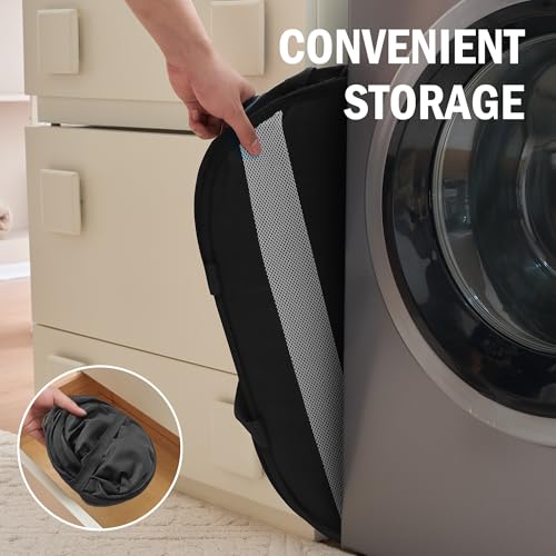 Collapsible Tear Proof Laundry Baskets with Dual Handles, Black - color: Black(Cationic)