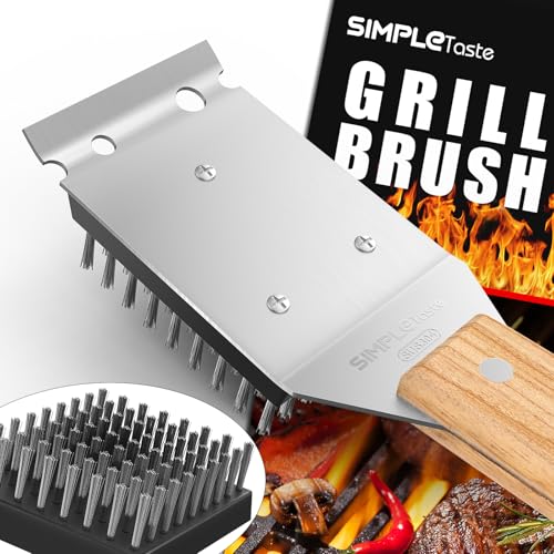SIMPLETASTE Grill Brush & Scraper for Outdoor BBQ