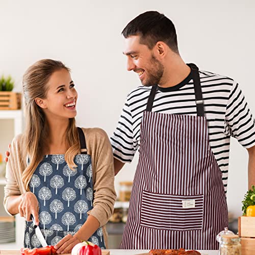 SATINIOR 3 Pcs Waterproof Kitchen Apron with 2 Pockets - color: Black, Coffee and Grey