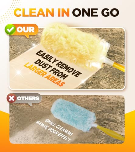 REKOPI 100 Count Heavy Duty Duster Refills Compatible with Swiffer, Multisurface 360° Larger Size Dusters with 4X Microfibers, Unscented Disposable Dusters for Cleaning Home, Blinds, Fans(Only Duster) - size: 100 Count