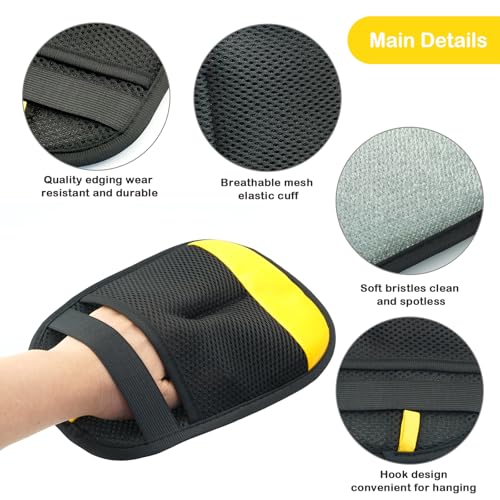 Electrostatic Pet Hair Removal Glove, Washable & Reusable Cat & Dog Animal Fur Removal Tool, Hair Remover Gloves, Magic Brush Pet Hair Remover Tool for Clothing, Couch, Carpet, Car Seat