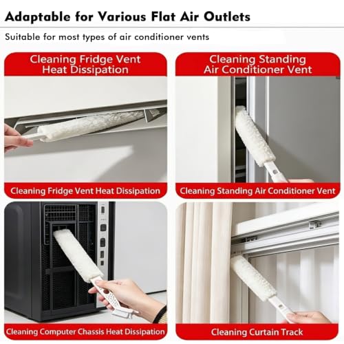 5-in-1 Window Blind Duster with 2 Microfiber Sleeves, Detail Cleaning Brush for Air Conditioner Vent, Shutter, Fan Blade, Keyboard, Nozzle - color: White 5-in-1 Brushes+5 Clothes