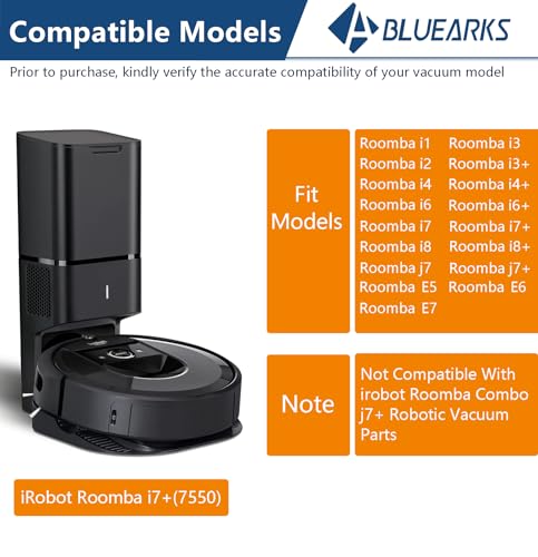 16Pcs Parts Compatible with Roomba i1+ J7 i7+ i3+ i4+ EVO i6+ i8+ i7 J7+ Plus E5 E6 E7 Robot Vacuum Cleaner Accessories Kit, 2 Rubber Main Brush 4 Filters 4 Side Brushes 6 Vacuum Bags - size: 16Pcs Roomba i7 Parts