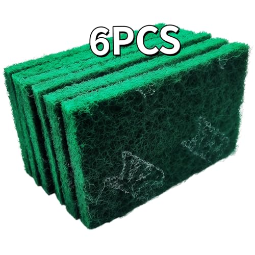 6Pk Heavy Duty Green Scouring Pads Large