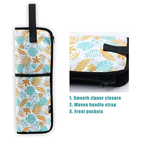 WK IEASON Curling Iron Travel Case Heat Resistant Hair Tools Travel Bag - color: Floral print-Fabric bag