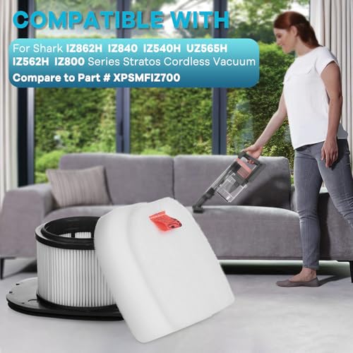 UZ565H Filters Replacement for Shark Vacuum Cordless Duoclean Stratos Cleaner IZ862H IZ562H UZ865H IZ540H IZ840H IZ800, 2 HEPA and 4 Felt & 4 Foam Filters Replace Part XPSMFIZ700 & XFFKIZ70 - size: IZ862H UZ565H(2HEPA +4Sponge)