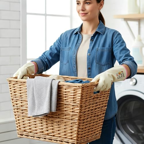 Rubber Cleaning Reusable Gloves, Practical House Warming Gifts - color: Pink-clean