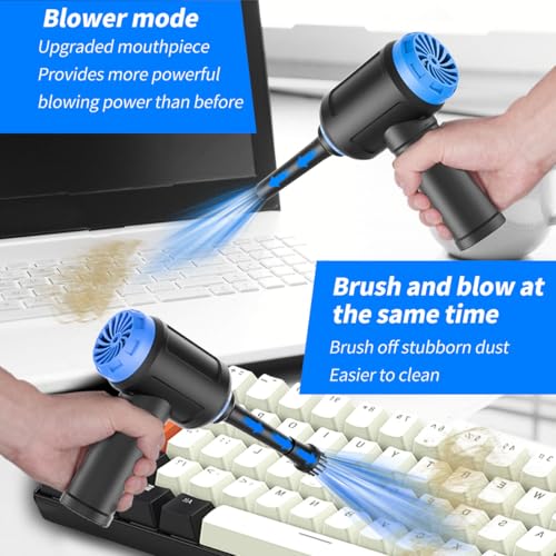Meudeen Air Duster - Computer Vacuum Cleaner - for Keyboard Cleaning - Cordless Canned Air - 110000RPM Powerful PC Cleaner(VC08) - color: Blue