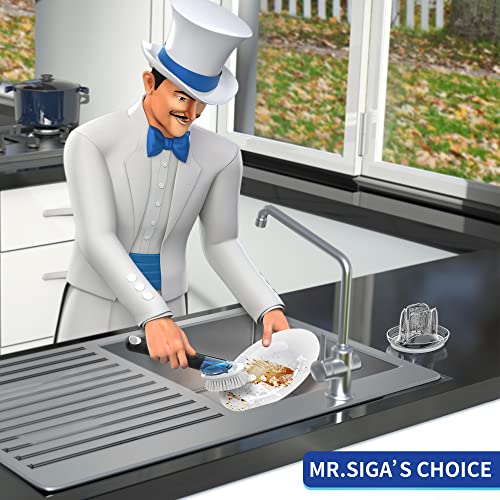 MR.SIGA Soap Dispensing Dish Brush Refills, 8 Pack - size: 3.4 x 1.7 x 1.7 inch (Pack of 2)
