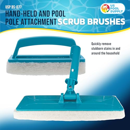 U.S. Pool Supply Hand-Held & Pool Pole Attachment Scrub Brushes, Scrubbing - size: 4x11