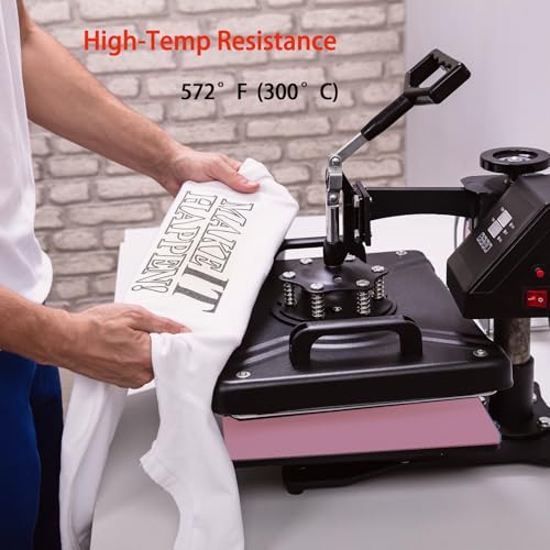 Silicone Heat Press Mat 24x16 inch, Pink Heat-Resistant Washable Pad - color: pink, size: 24*16 in