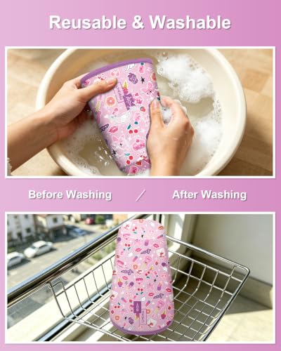 Fintie 3 Pack Reusable Iced Coffee Sleeve Insulated Drink Cup Cover - color: Pink Sweet
