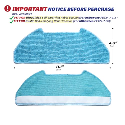 Replacement Parts Fit for Dustin Self-Emptying Robot Vacuum/Fit for Bobsweep Pet24-7-913, Fit for Ultravision Robot Vacuum/Fit for Bobsweep Pet24-7-213 (11PC-Side Sweep&mop& Main Brush&Filter) - color: Navy