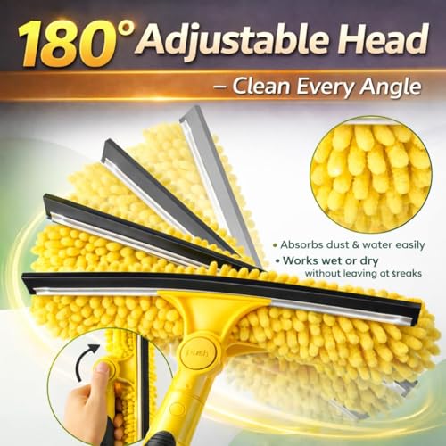 36 Feet High Reach Squeegee Window Cleaner Kit with 5-30Ft Extension Pole - size: 30 Feet