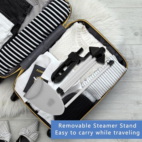 Garment Steamer Rack & Garment Ironing Glove for Clothes,Adjustable Steamer Stand for Clothes,Adjustable Garment Hanger Standing,Foldable Iron stand with Ironing Glove for Steaming Clothes(32-63 Inch) - color: Black 2PCS