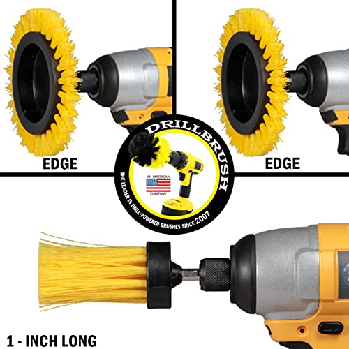 Tile and Grout Cleaning Drill Brush Set - Bathroom Scrub Brush for Drill - color: Yellow