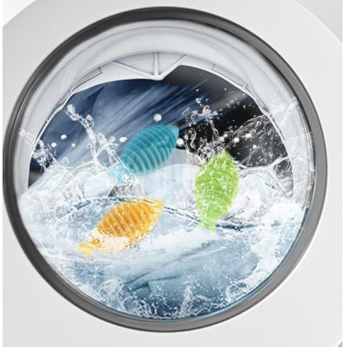 5Pcs New Fishbone Shape Laundry Balls Soft Glue Reusable Softener Ball Anti-Winding Decontamination Laundry Tablets,Random Color (8 * 4cm)