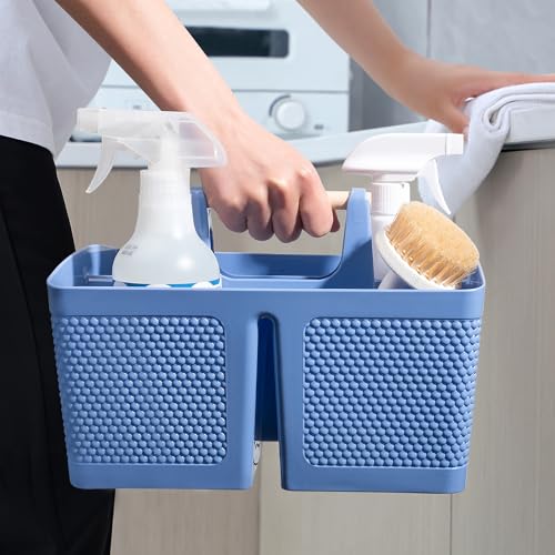 Plastic Shower Caddy, Portable Shower Basket with Handle, Dark Blue - color: Dark Blue