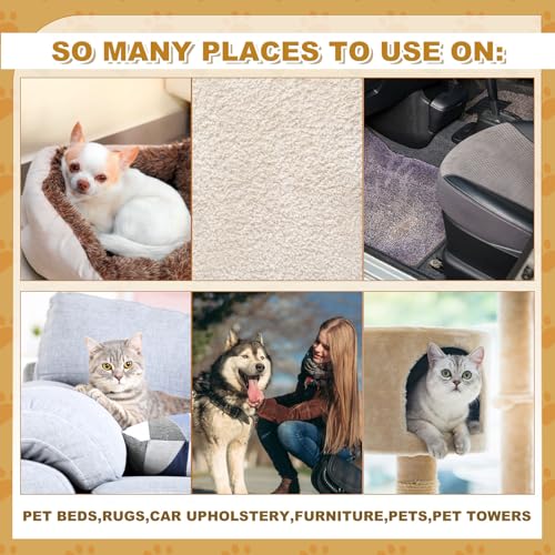 3 Pack Pet Hair Remover Sponge Cat and Dog Hair Sponge, Khaki - color: Khaki