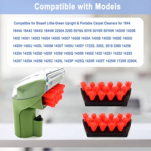 1400B Little Green 3" Tough Stain Brush Tool Replacement for Bissell Little-Green Upright & Portable Carpet Cleaners for 1400B 1425 3860 4075 1400W 1400 1844 2290A Series, 1 Brush, 2 Replacement Brush - color: Green, size: 1+2 pack Green